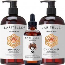 Laritelle Organic Hair Care Set Sensual Bliss: Shampoo 17.5 oz + Conditioner 16 oz + Hair Loss Treatment 4 oz